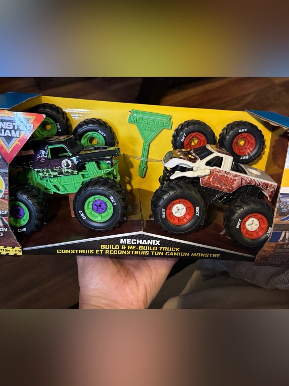Kids 2-Pack Monster Truck Toy Set - Green & White
